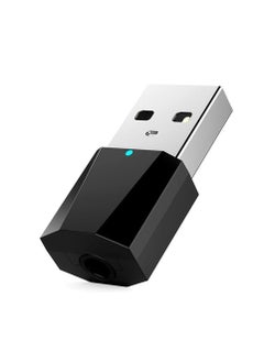 Buy Wireless Audio Transmitter Bluetooth 5.1 Adapter for TV PC MP3 MP4 with USB Interface with 3.5mm AUX Cable in UAE