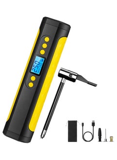 Buy Portable Tire Inflator,Air Pump for Car Tire with 6000mAh Battery,ire Pump with LED Light for Bicycle, Motorcycles, Ball. Yellow in Saudi Arabia