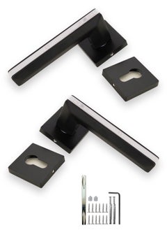 Buy Mortise Zinc door Handle (AB-009F-BLACK-CP) in Saudi Arabia