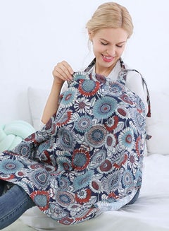 Buy Nursing Cover Breastfeeding Privacy Feeding Cover Maternity Floral Cotton Apron Adjustable Full Coverage Shawl Cloth in UAE