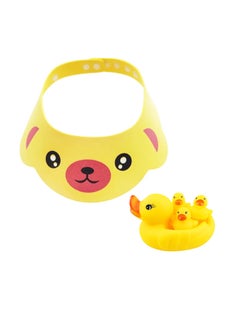 اشتري Star Babies Pack of 2 (Kids Shower Cap, Kids Rubber Duck)-Yellow في الامارات