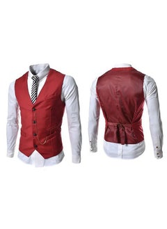 Buy New men's Retro V-Neck Fake Two Piece Vest in UAE