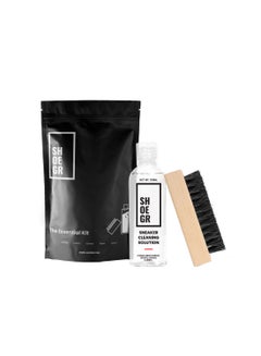 Buy Essential Sneaker & Shoe Cleaner Kit | Suitable for Nubuck, Canvas, Knit, Trainers, Multi-Material & Sports Shoes | Travel Friendly Shoe Care Kit | All Purpose Brush & Cleaning Solution in UAE
