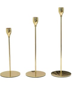 اشتري Candle Holders Set of 3 Candlestick Holder, Modern Decorative Metal Candle Stands Size : 24 - 29 - 34 cm في مصر