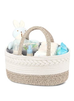 Buy Baby Nappy Box Organiser Cotton String Baby Nappy Box Large Nappy Box Basket Nursery Storage in UAE