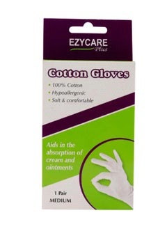 Buy Ezy Care Cotton Gloves 1 Pair Medium 11913 in UAE