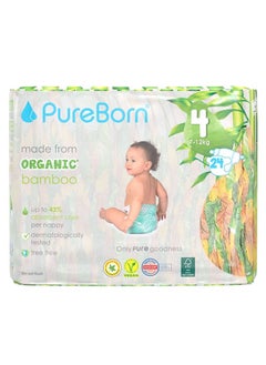 Buy Organic Bamboo Size 4 Diapers 7-12 Kg 24 Count in UAE