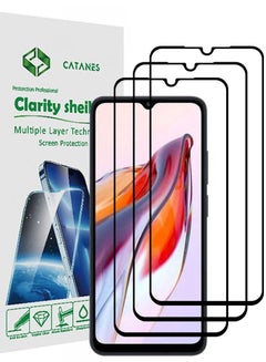 Buy 3 Pack For Xiaomi Redmi 12C Screen Protector Tempered Glass Full Glue Back in UAE