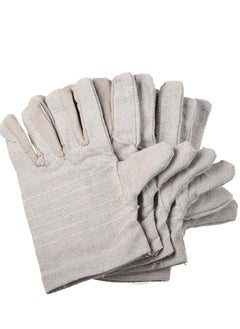 Buy 10 Pairs Canva Gloves White Double safety Hand Protection Lightweight Washable in UAE