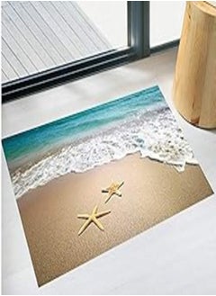 Buy 3D simulation beach floor bathroom wall sticker PVC waterproof anti-skidding sticker mm in Egypt