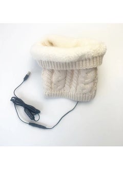 اشتري USB Heated Neck Warmer Knitted Fleece Winter ScarfBeige White Beige White في الامارات