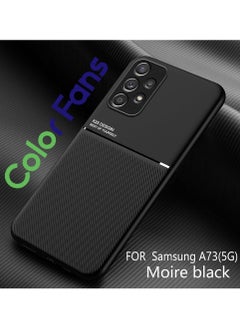 Buy Shockproof Rubber Cover For Samsung Galaxy A73 5G Magnetic Case Moire Black in Saudi Arabia