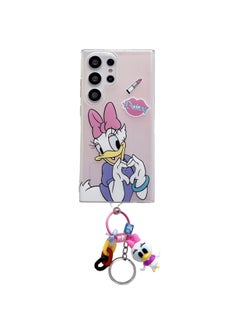 Buy Samsung Galaxy S24 Ultra Case Cartoon Pattern Cover with Keychain Comfortable Touch Feeling Support Anti-dirty Anti-scratch Anti-drop Back Cover Protector Phone Shell Accessory in UAE