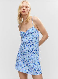 Buy Front Twist Floral Print Dress in UAE