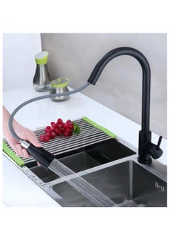 Buy Pull Out Kitchen Faucet Black 43.2cm in UAE