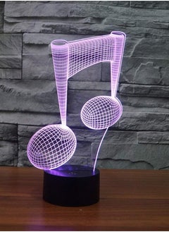 اشتري Music Notes Pattern 3D Optical Illusion Lamp Kids Bedroom Desk Visual LED Multicolor Night Light 7/16 Colors Changing Touch Switch Children Gifts Home Decoration في الامارات