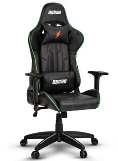 Buy DROGO Ergonomic Gaming Chair with Adjustable Seat Height PU Leather Material 3D Armrest Video Game Chair with Head & Lumbar Support Pillow Desk Chair Home & Office Chair with Recline Green in UAE
