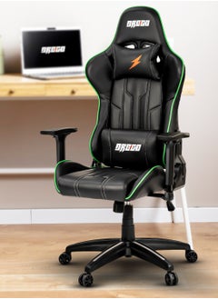 Buy DROGO Ergonomic Gaming Chair with Adjustable Seat Height PU Leather Material 3D Armrest Video Game Chair with Head & Lumbar Support Pillow Desk Chair Home & Office Chair with Recline Green in UAE