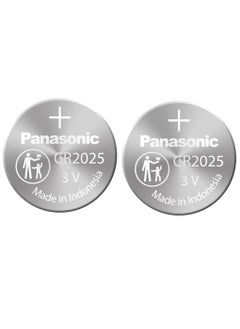 Buy 2-Pieces Panasonic CR2025 Lithium 3V Indonesia Batteries in UAE