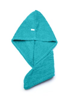 اشتري 100٪ قطن تيري منشفة ملفوفة للشعر ، أزرق مخضر في الامارات