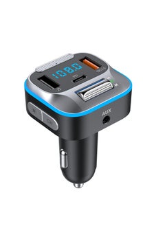 اشتري Bluetooth 5.0 Car FM Transmitter, PD+QC3.0 Car Charger,AUX Bluetooth Radio Music Adapter, Wireless Big Microphone&HiFi Bass Sound Cigarette Lighter, Supports Hands-Free Siri Google Assistant في الامارات