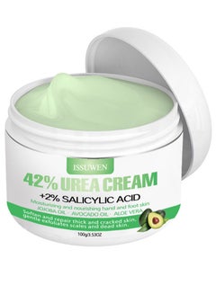 Buy Urea Cream 42% + Salicylic Acid 2%, Foot Cream for Dry Cracked Heels Knees Elbows Hands Repair Treatment, Avocado Foot Moisturizer Corn Callus Dead Skin Remover Toenail Softener for Foot Care in Saudi Arabia