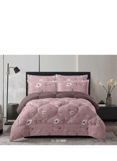 اشتري طقم لحاف Embrace King Comforter مكون من 6 قطع من القطن المصقول مقاس كينج، ملاءة سرير واحدة مثبتة 200 * 200 سم، لحاف واحد ثابت 220 * 240 سم، 4 قطع أغطية وسائد فائقة النعومة في الامارات