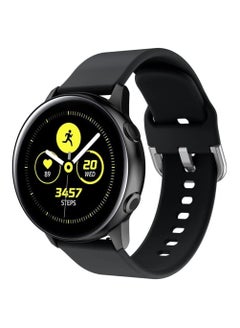 اشتري Strap Band Silicone 20MM For Samsung Galaxy Watch 4 40mm 44mm/Watch 4 classic 42mm 46mm /Gear Sport/active2 40mm 44mm/Amazfit GTR 42mm/ GTS 2/Huawei GT2 42mm/Honor Magic watch 2 42mm (Black) في مصر