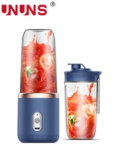 Buy Portable Electric Juicer,400ml Wireless Automatic Juicer Blender With USB Rechargeable And 2 Juice Cup,For Smoothies And Shakes,Bule in Saudi Arabia