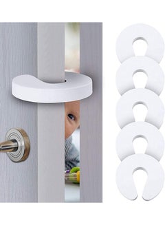 اشتري Door Stops, Baby Door Stopper Safety Protector 6 Pieces, Durable Silicone Multi-Impact Resistant Baby Proof Door Stopper (White) في السعودية