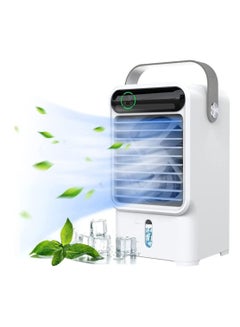 Buy Portable Air Conditioner 4 in 1 Evaporative Air Cooler with 3 Wind Speeds Quiet Personal Mini Air Conditioner with Handle LED Light Humidifier/Timing Function for Home Office and Room in UAE