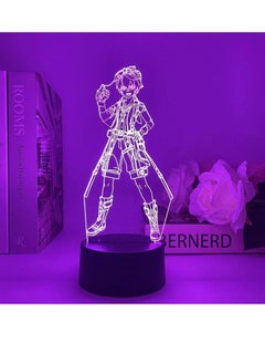 Buy Anime Lamp Genshin Impact Figure Night Light 3D Illusion Game Light for Bedroom Decor LED Light Atmosphere Bedside Kids Remote Control Bennett in UAE