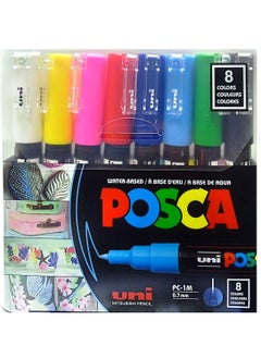 اشتري 8-Piece Bullet Shaped Paint Marker Set 0.7 mm في الامارات