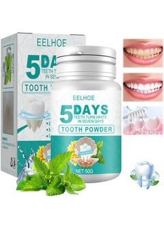 Buy 5 Days Teeth Whitening Powder, Tooth Whitening Effective Remover Stains From Coffee And Smoking, Organic Vegan Fluoride Free Remineralizing Tooth Cleaning Powder 50G in Saudi Arabia