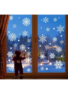 Buy Snowflakes Window Stickers Festival Decorations Windows Decals, 4 Sheet Snowflake Clings Decal Stickers, White in UAE