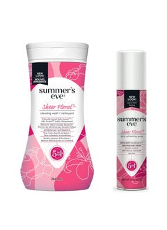 Buy Sensitive Skin Cleansing Wash Sheer Floral 266ml + Feminine Deodorant Freshening Spray, Blissful Escape 56.7g in Saudi Arabia