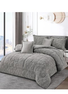 Buy Winter comforter set for double, two sides: one side is velvet and the other side is soft fur, 6 pieces in Saudi Arabia