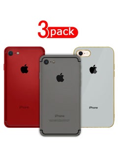 Buy 3Pack for iPhone 8/7/SE 2022/SE 2020 Case Shockproof Hard PC Electroplated Ultra Thin Back Cover 4.7 inch in UAE