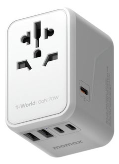 اشتري Momax Travel Adapter Charger GaN PD 5 Ports 70W - White في السعودية