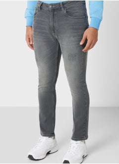 Buy Slim Fit Washed Jeans in Saudi Arabia