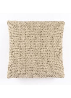 Buy Basket Weave Filled Cushion, Latte - 45X45 Cm in UAE