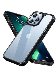 Buy iPhone 13 Pro Case Clear Cover Ultra Thin Silicone Shockproof Hard Back Cases Transparent Protective Slim Phone Case for Apple iPhone 13 Pro 6.1 inch - Black in Saudi Arabia