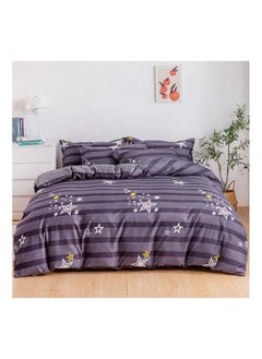 Buy 6-Piece King Size Duvet Cover Set Microfibre Comet 1 Duvet Cover 220x240 cm, 1 Fitted Sheet 200x200+25 cm, 4 Pillow Cases 48x74cm Multicolour in UAE