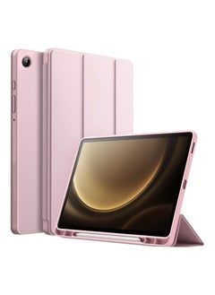 Buy Case with Pen Holder, Soft TPU Back Trifold Stand Protective Smart Cover Flip, Auto Wake&Sleep For Samsung Galaxy Tab A9 8.7 inch Tablet Cover [SM-X110/X115/X117] Rose Gold in Egypt