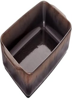 Buy Fathy Mahmoud Rectangular Oven Dish 37 * 21.5 cm, Porcelain, Hazelnut Black in Egypt