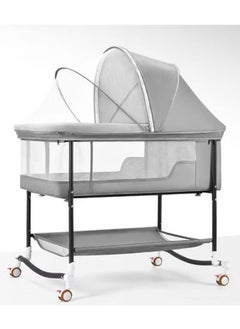 Buy Baby Bassinets Bedside Moveable Baby Crib Portable Bassinets for Safe Co-Sleeping Adjustable Baby Bed Grey in Saudi Arabia