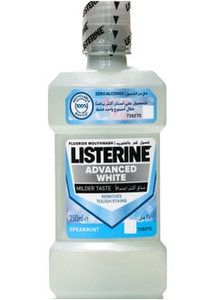 Buy Listerine Fluoride Mouth Wash Advanced White Spear Mint - 250 ML in Egypt