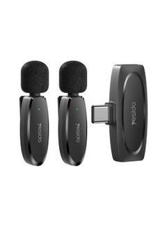 Buy Dual Wireless Microphone, Type-C Connector, Yesido KR13 Black in Egypt