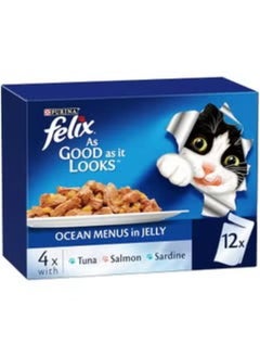 Buy As Good As It Look Doubly Delicious Wet Cat Food Ocean Menu 85G Pack Of 12 in Saudi Arabia