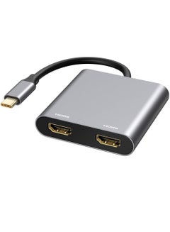 اشتري محول USB C إلى HDMI المزدوج 4K @ 60 هرتز ، نوع C إلى HDMI محول لماك بوك برو إير 2020/2019/2018 ، لينوفو يوجا 920 / ثينك باد T480 ، ديل إكس بي إس 13/15/17 ، الخ. في السعودية